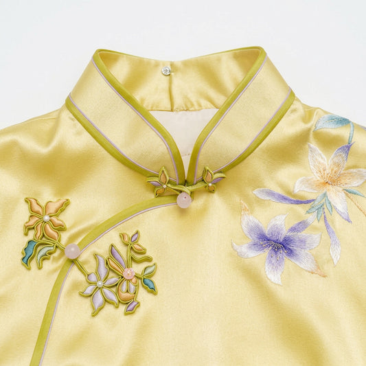 Golden Wind & Jade Dew QiPao/Cheongsam