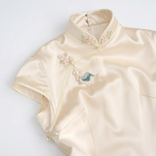 The Tiger & Wild Rose QiPao/Cheongsam