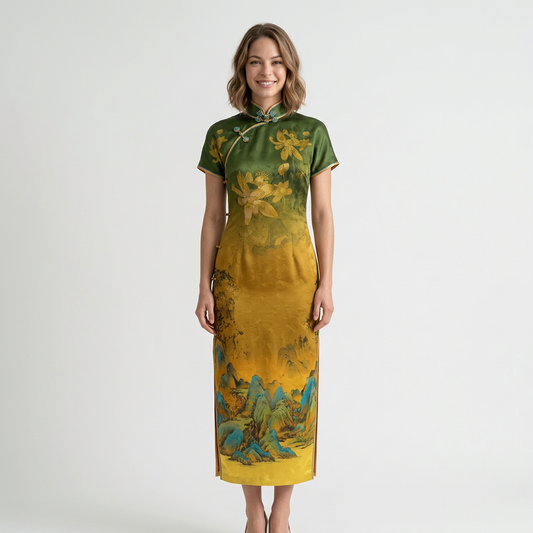 Painted Realms of Mountains and Rivers QiPao/Cheongsam