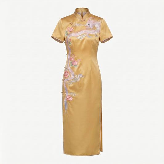 The Imperial Loong & Hibiscus  QiPao/Cheongsam