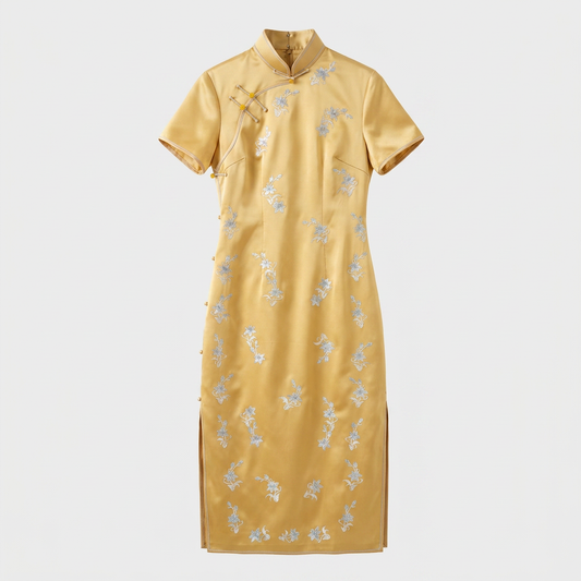 The Noble Gilded Lily QiPao/Cheongsam