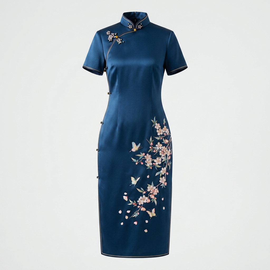 Peach Blossom in the Night QiPao/Cheongsam