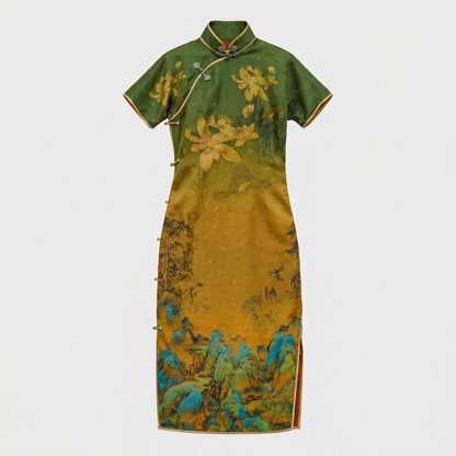 Painted Realms of Mountains and Rivers QiPao/Cheongsam