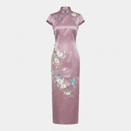 Sacred Bird & Red Camellia	QiPao/Cheongsam