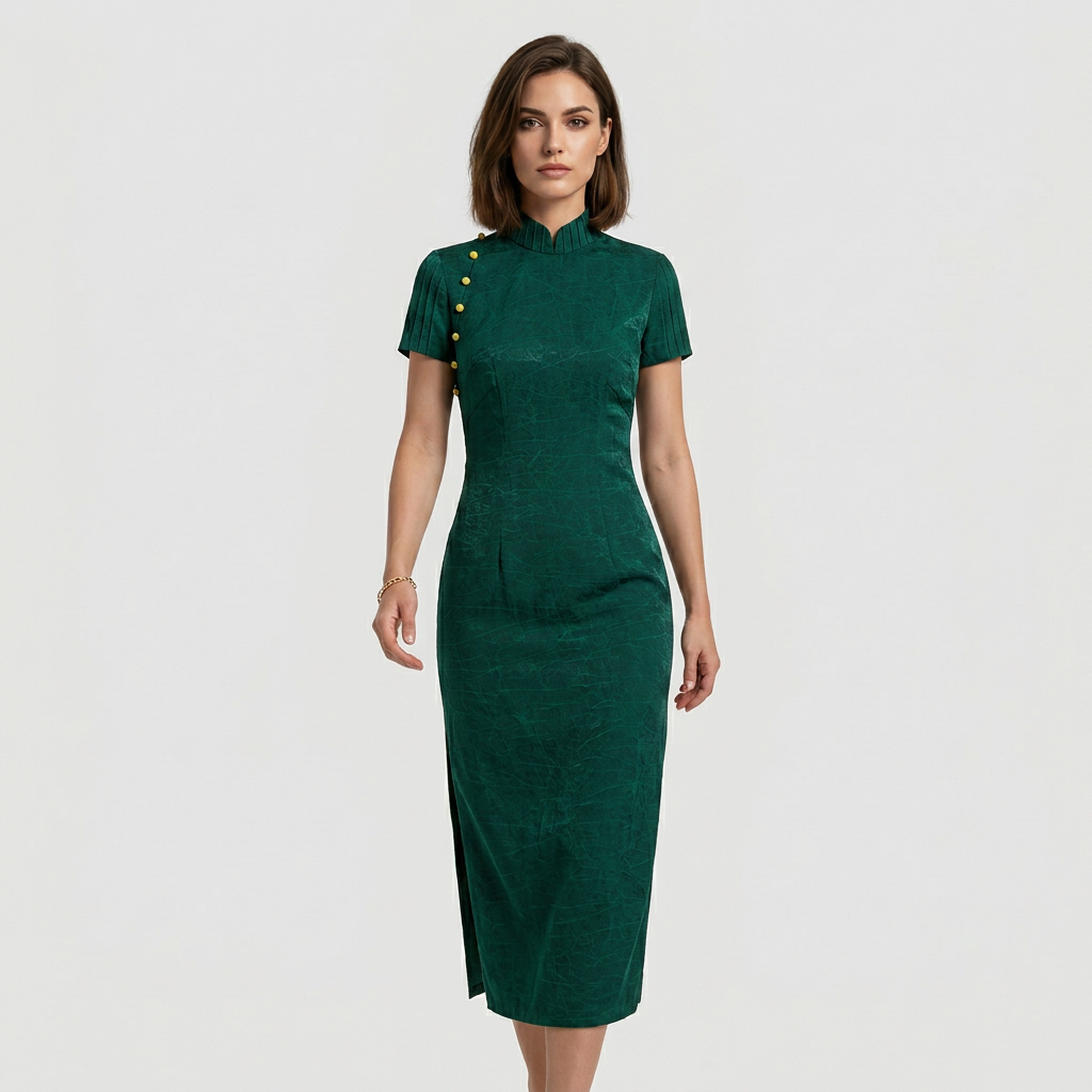 Emerald Shadows & Drifting Scent QiPao/Cheongsam