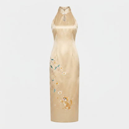 The Amber Cat & Floral Scent QiPao/Cheongsam