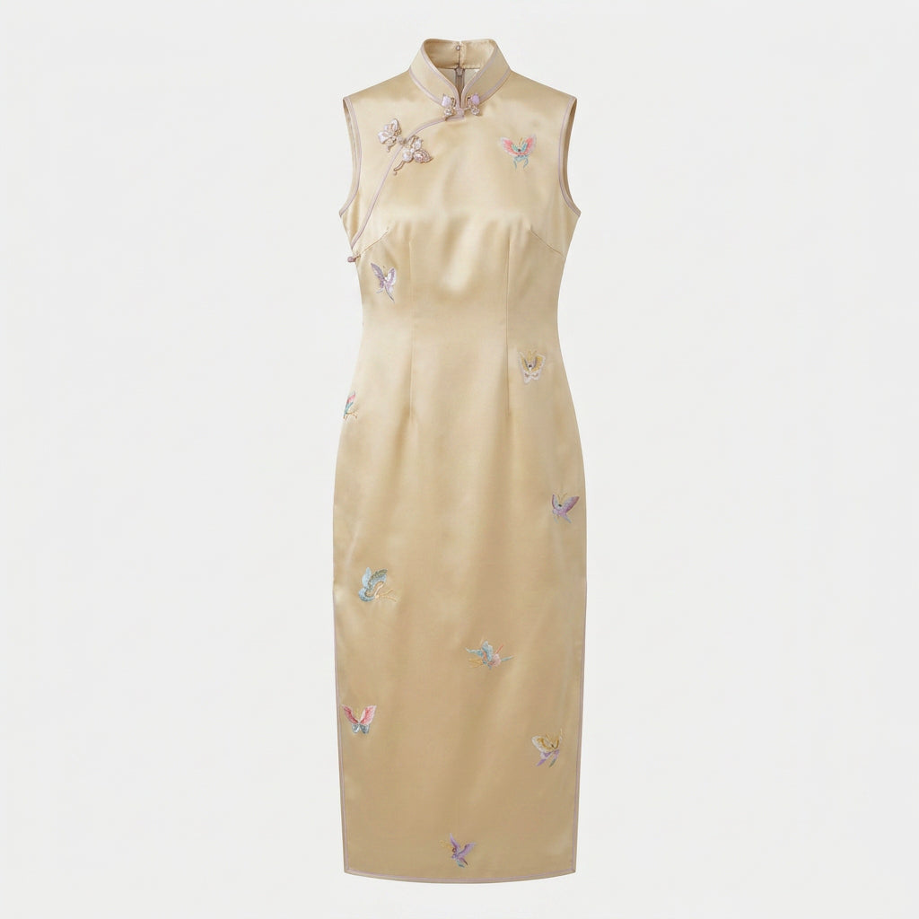 Golden Kaleidoscope of Butterflies QiPao/Cheongsam