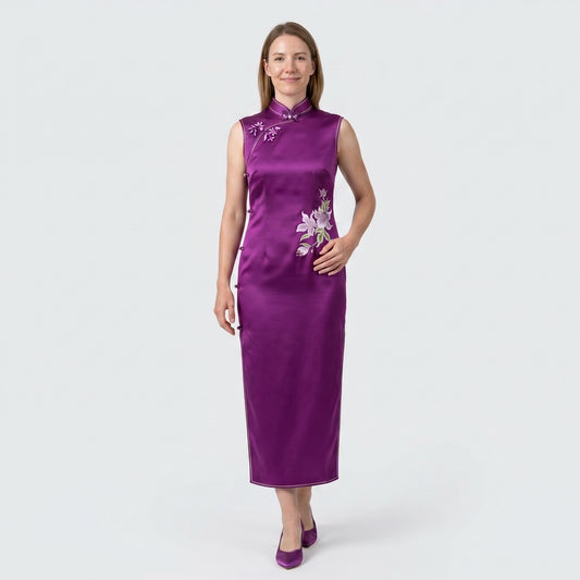 Midnight Jade Lily QiPao/Cheongsam