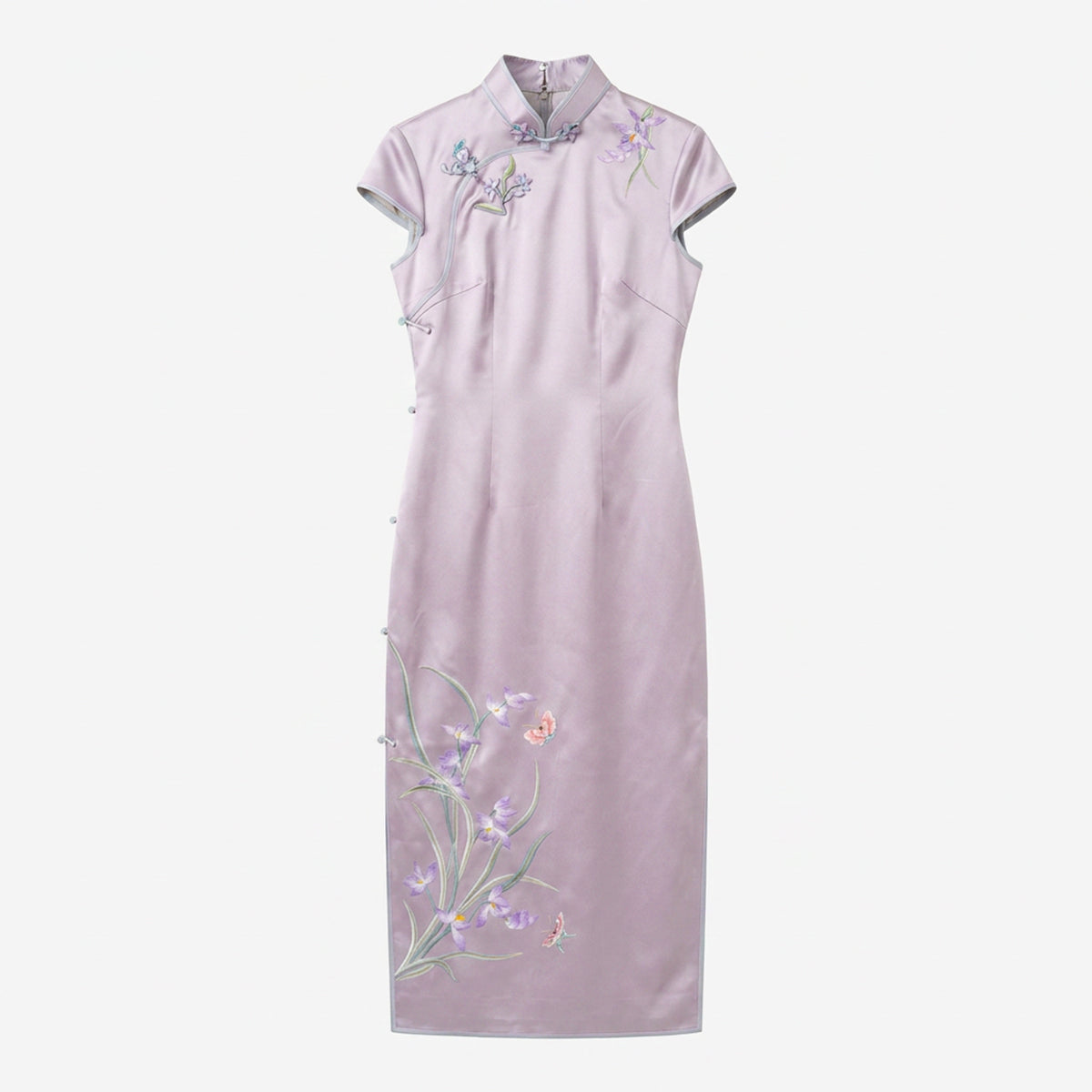 Noble Orchid in Royal Purple QiPao/Cheongsam