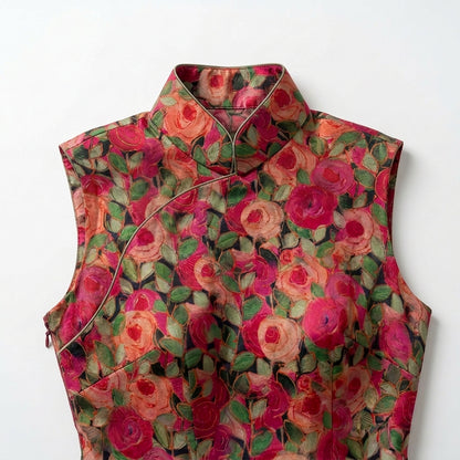 The Crimson Wild Rose QiPao/Cheongsam