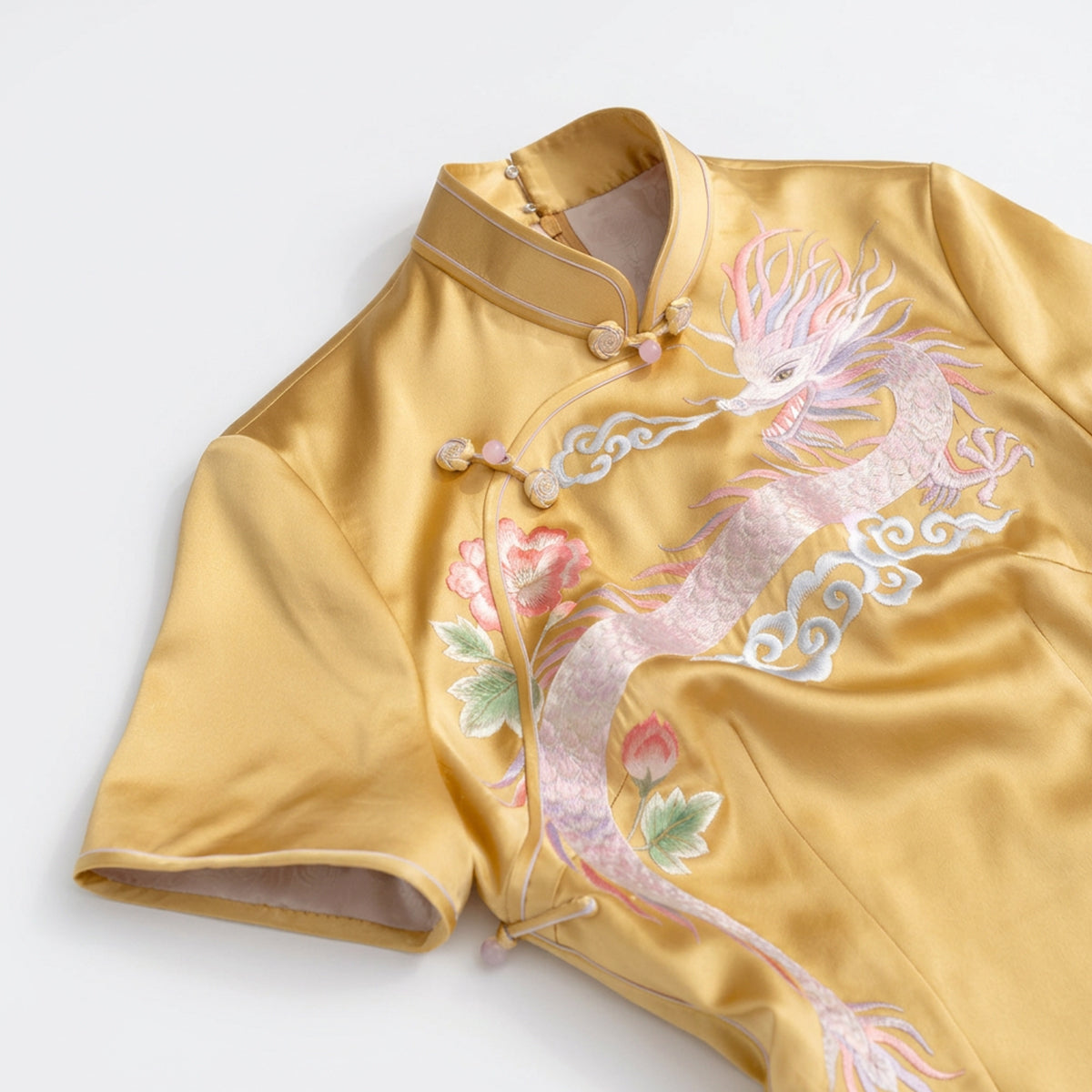 The Imperial Loong & Hibiscus  QiPao/Cheongsam