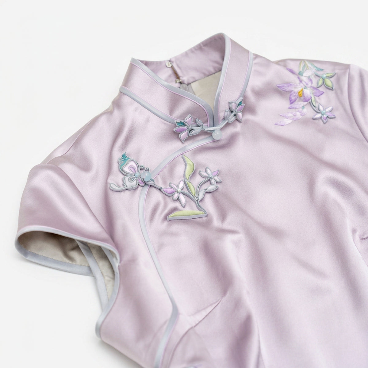 Noble Orchid in Royal Purple QiPao/Cheongsam