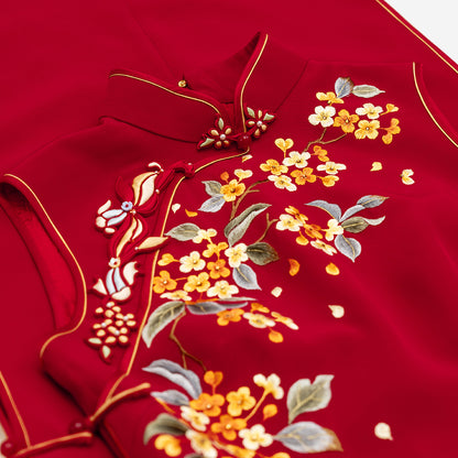 Leaping Koi & Dancing Osmanthus QiPao/Cheongsam