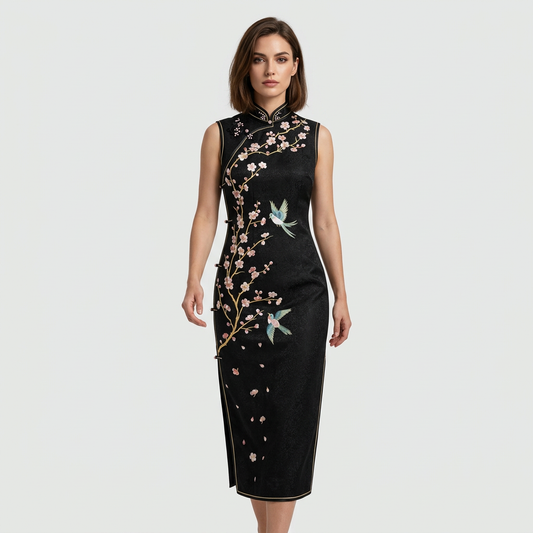 Twin Blossoms of Winter QiPao/Cheongsam