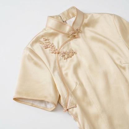 Golden-Thread Winter Sweet QiPao/Cheongsam