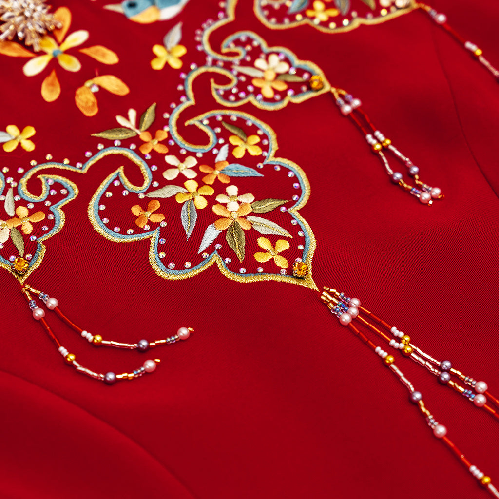 Joy Upon the Golden Branch QiPao/Cheongsam