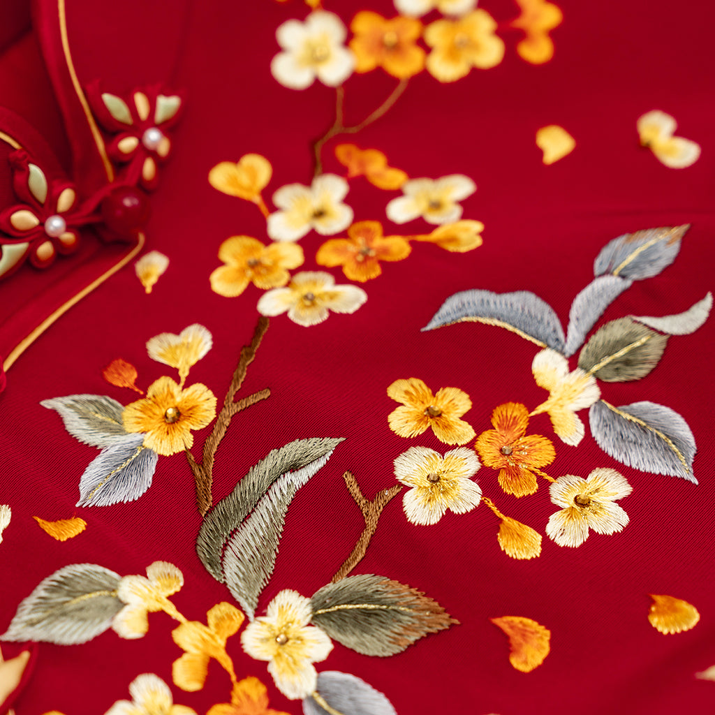 Leaping Koi & Dancing Osmanthus QiPao/Cheongsam