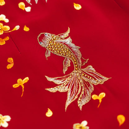 Leaping Koi & Dancing Osmanthus QiPao/Cheongsam