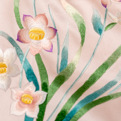 The Swan & White Narcissus QiPao/Cheongsam
