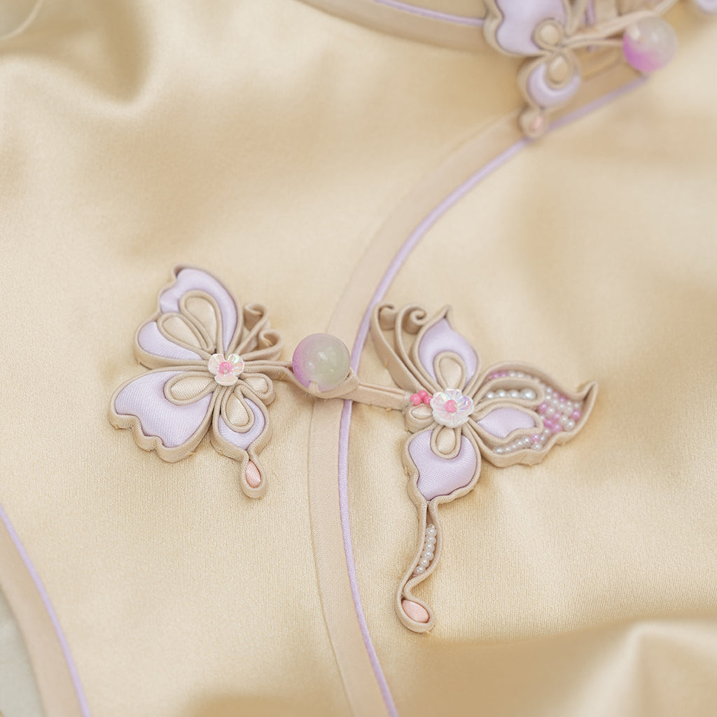 Golden Kaleidoscope of Butterflies QiPao/Cheongsam