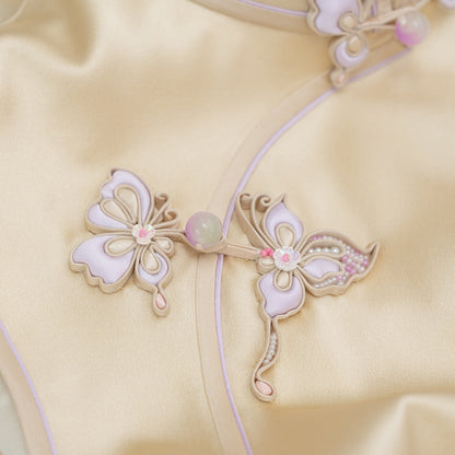 Golden Kaleidoscope of Butterflies QiPao/Cheongsam