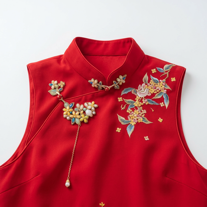 Lunar Rabbit in the Golden Grove QiPao/Cheongsam
