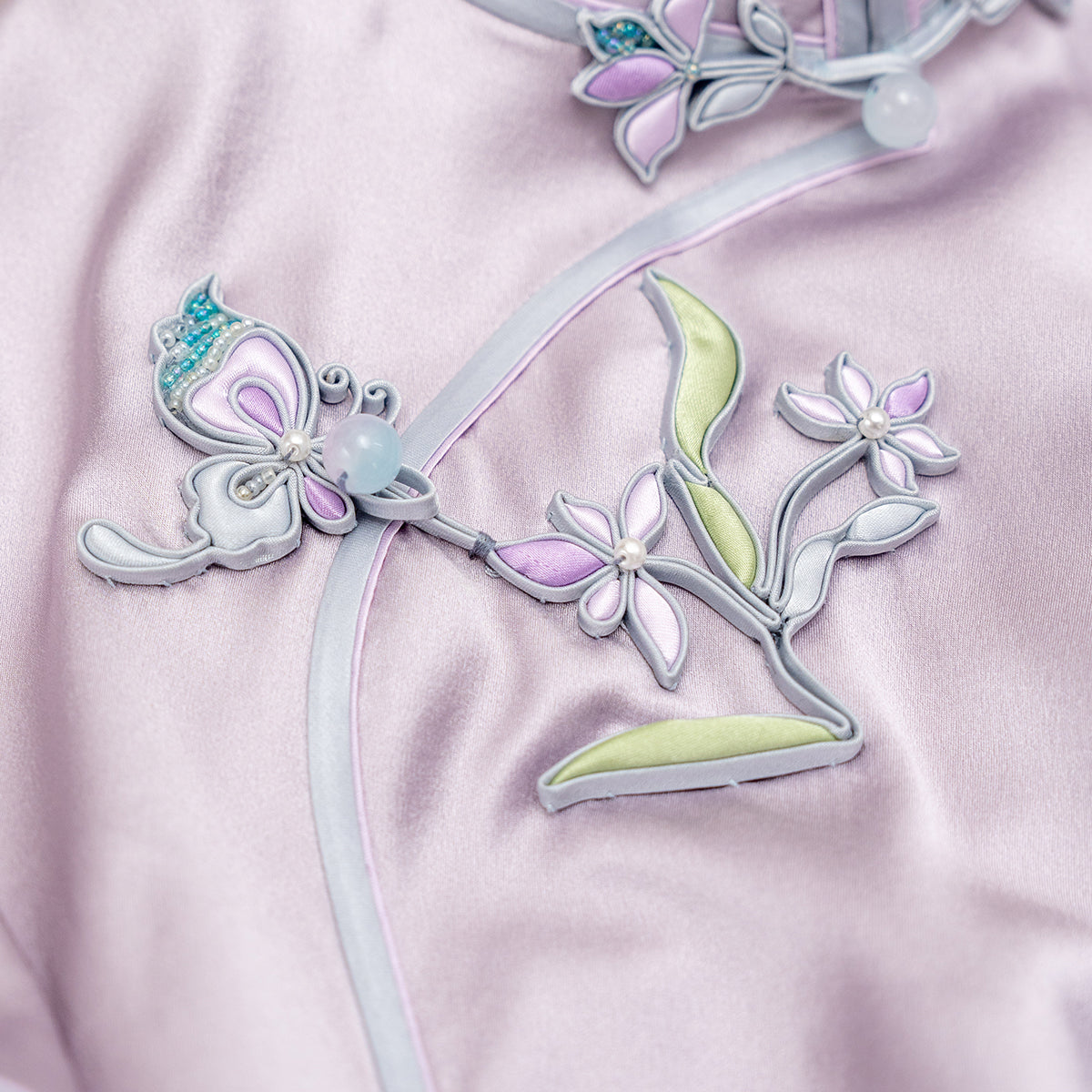 Noble Orchid in Royal Purple QiPao/Cheongsam
