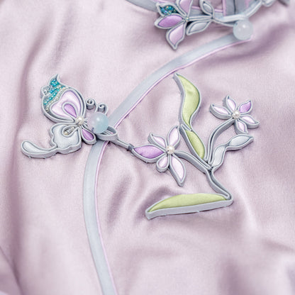 Noble Orchid in Royal Purple QiPao/Cheongsam