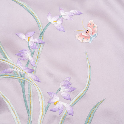 Noble Orchid in Royal Purple QiPao/Cheongsam