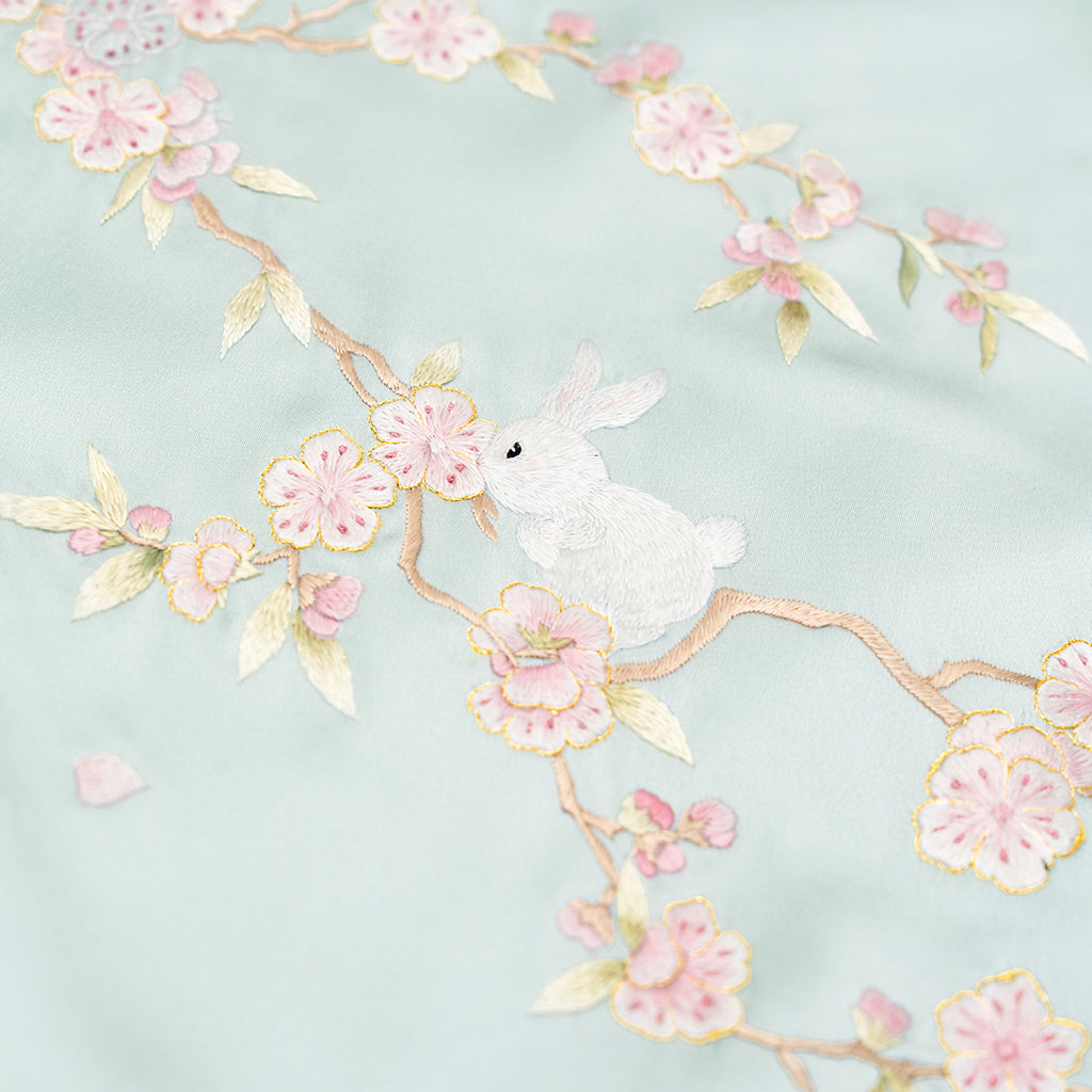 The Rabbit & Apricot Bloom QiPao/Cheongsam