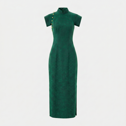 Emerald Shadows & Drifting Scent QiPao/Cheongsam